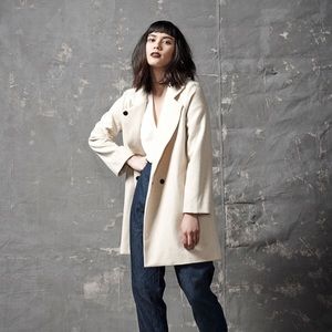Ali Golden wool coat in cream